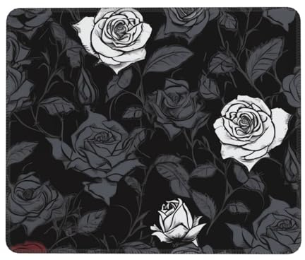 Mousepad Rose Gothic 25X30Cm Genähten Kanten Mausmatte Waschbar Mouse Pad Für Pc Spiele