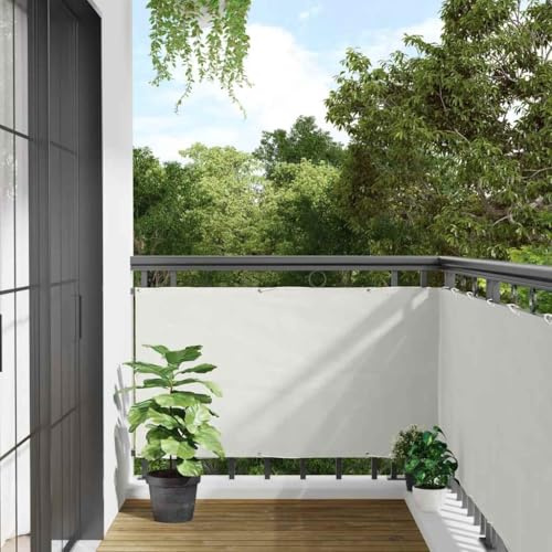 Mokuyary Écran d'intimité de Balcon Blanc 500x75 cm PVC, Protège du Soleil ou du Vent Brise Vue pour Jardin, Balcon, Terrasse