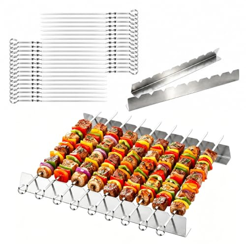 Rehecher Brochette Barbecue Inox Kit Barbecue Accessoire Barbecue 30pcs