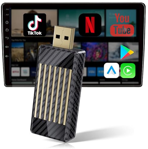 Yurnlv AI Box Wireless CarPlay Adapter,Magic Box for Wireless CarPlay Android Auto, Built-in Play Store,YouTube,TikTok,Plug and Play CarPlay Wireless Dongle for OEM Factory Wired CarPlay Vehicles
