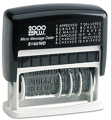 2000 PLUS 12-in-1 Selbstfärbender Datums- und Nachrichtenstempel, 3,8 x 5,8 cm, schwarze Tinte (011090)