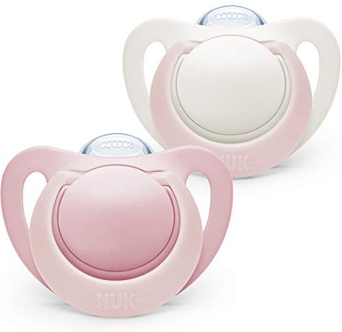 NUK Genius Set mit 2 Schnullern für Mädchen, Größe 0