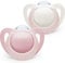 NUK Genius Set mit 2 Schnullern für Mädchen, Größe 0