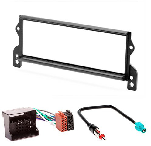 CARAV 11-240-4-7 Car Radio Fascia 1-DIN in Dash Installation Kit Set for Mini Hatch (R50/R53) 2001-2006; Cabrio (R52) 2004-2007 + ISO and Antenna Adapter Cable