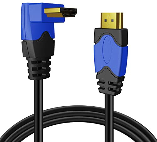 TNP 4K HDMI Cable, 3FT Right Angle, Supports 4K@60Hz, HDR, ARC/eARC, Ethernet for Gaming (Xbox One, PS4), Apple TV, HDTV, Projector