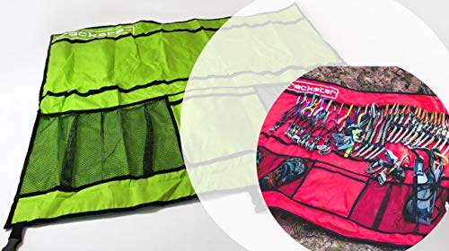 rackster Klettertasche I 4 Farben I wasserabweisender Organizer für Kletterequipment I Robuste Tasche für komplette Kletterausrüstung I Ordnung + Übersicht für das gesamtes Kletterzubehör (Grün)