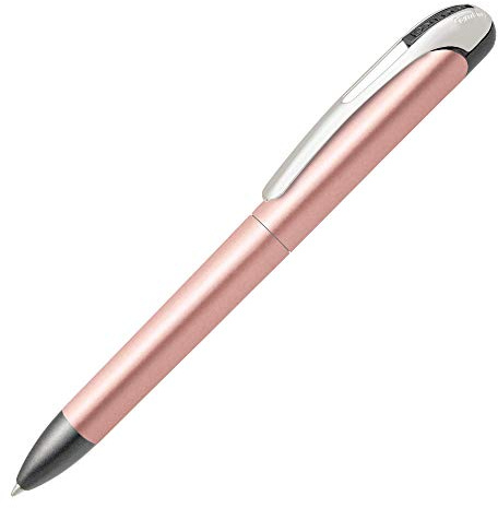 Online 12354/3D Drehkugelschreiber College Metallic Rosegold, auswechselbare, dokumentenechte Mine, blau schreibend