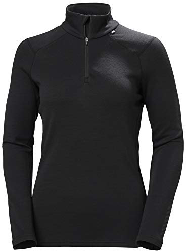 Helly Hansen Mujeres W Lifa Merino Midw 1/2 Zip, Negro, M