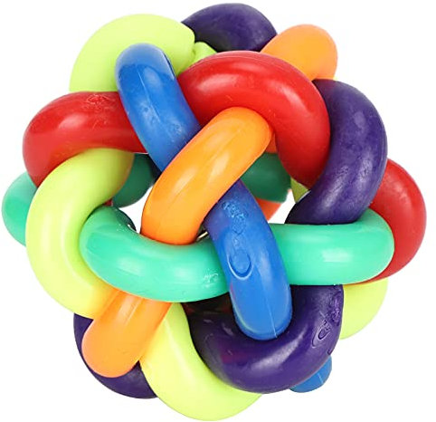 Pssopp Dog Squeaky Chew Ball Toys Squeaky Throw and Fetch Dog Toys for Pets Training Playing Running