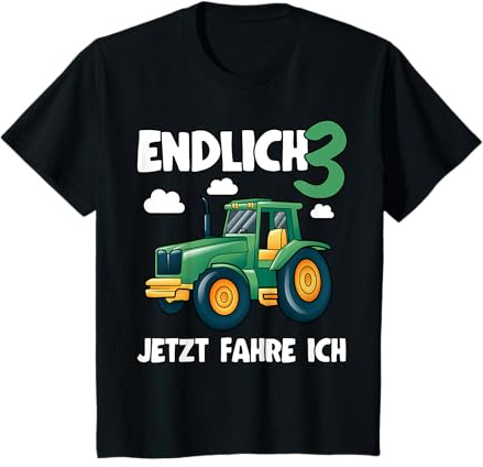 Kinder Traktor Endlich 3 Trecker Sprüche 3. Geburtstag Jungs T-Shirt
