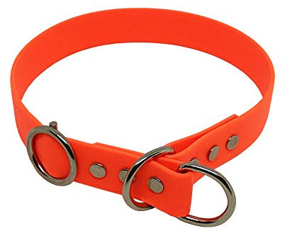 C&L Hundehalsband/Zugstopp aus 25 mm BioThane®- [45 cm] - neon orange - OR522