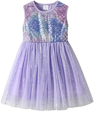 VIKITA Mädchen Kleider Meerjungfrau Prinzessin Tüll Party Hochzeit Kleid SH4404 6T