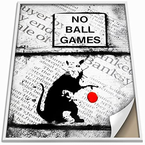 Boikal Collection Banksy Bilder ohne Rahmen Wandbilder XXL Poster Set - No Ball Games Rat - 1-teilig, 50 x 70 cm B2,