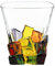 DigiTizerArt Einzigartiges handbemaltes stielloses Cocktailglas bunt gestreiftes Kristallweinglas für Scotch-, Bourbon-, Likör- für Scotch-Liebhaber (Buntes Vintage-Glas mit gestreiften Eiswürfeln)
