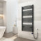 EMKE Radiatore da Bagno, 120 x 60cm, 600W, Scaldasalviette con Termostato, Curvo, Antracite colore, Termoarredo Asciugamani da Bagno