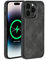 molzar GripBig Series iPhone 14 Pro Hülle mit Kunstleder kompatibel mit MagSafe Ladegeräten & Zubehör, Eingebaute Metallplatte für Magnethalterung, kompatibel mit iPhone 14 Pro, Schwarz/Schwarz