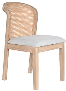 DKD Home Decor Esszimmerstuhl, Modern, Hellgrau, Polyester, Ergonomisch, Standard