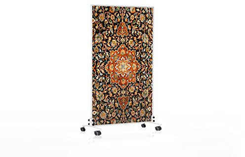 Könighaus Bild Infrarotheizung Standgerät - 1200 Watt - Energiesparend = wärmt innerhalb von 2 Minuten - mit Standfüßen & Thermostat - mobile Standheizung - Echter Hingucker mit Motiv: Orientteppich