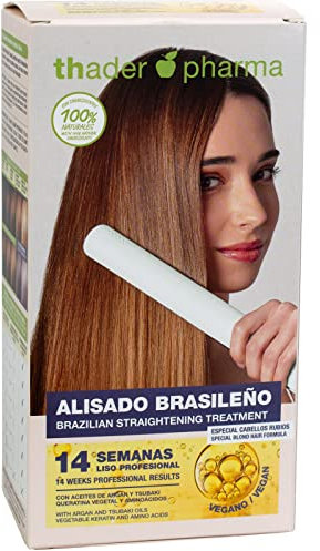 Thader TH Pharma Brasilianisches Glättungsset für formolfreies blondes Haar, 14 Wochen lang