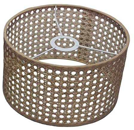 Sharplace Kronleuchter-Lampenschirm Rattan-Lampenschirme für Tischlampe, Stehlampe, Leuchte, Trommel-Lampenschirm für Esszimmer, Wohnheim, Flur, Kinderzimmer, 22 cm x 14 cm