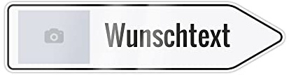 PrintPlanet® - Pfeilwegweiser mit eigenem Text personalisiert - Alu-Dibond 3 mm Weiß - Verschiedene Größen - Layout 7