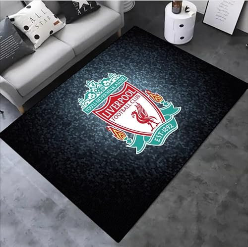 TANOHA Wohnzimmer Teppich 3D Liverpool Gedruckt Bodenmatte Badezimmer Fußmatte Bereich Teppich Teenage Schlafzimmer Dekorative Spielzimmer Matte.,100 * 160cm