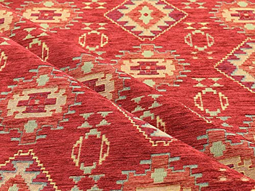 Kelim-Muster Polsterstoff Kelim Bohemian Boho Tapisserie Tribal Südwesten Türkisch Persisch Marokkanisch Mexikanisch Ethno Stoff Meterware (3)