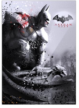Displate Offiziell DC Comics MetallPoster Magnetische Befestigung Inklusive Lizenziert Bilder Hochwertiges Poster Arkham Asylum - Batman 45 cm x 32 cm