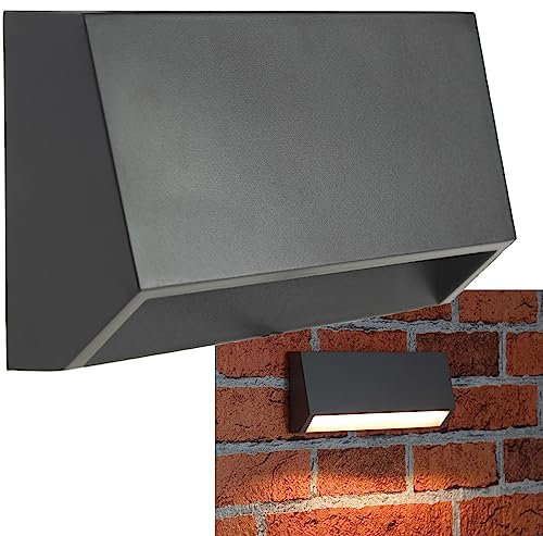 ChiliTec Wandleuchte Aussen Anthrazit IP65 3 Watt 172 Lm Wetterfestes Kunststoff Gehäuse UV-beständig Led Licht Warmweiß