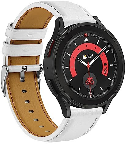 Galaxy Watch 7 Armband, 20mm Leder Armband für Samsung Galaxy Watch 7 40mm 44mm/Galaxy Watch 5 Pro 45mm/Galaxy Watch 6/Watch 5 40mm 44mm/Galaxy Watch 6 Classic 43mm 47mm/Galaxy Watch 4 42mm 46mm