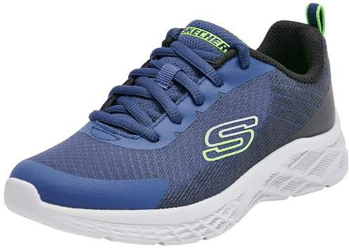 Skechers Boys, Zapatillas Niños, Tela Sintética Azul Marino Ribete Negro Lima, 36 EU