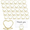 32pcs Porte-Numéros de Table, Mini Porte-Cartes de Table, Forme de Cour Porte-Cartes, Porte-Cartes de Visite en Treillis Métallique pour Mariage, Fête, Bureau (Or)