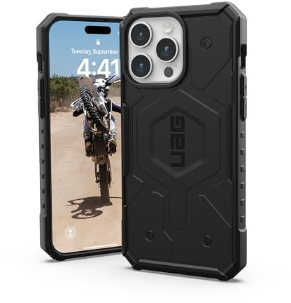 URBAN ARMOR GEAR UAG Hülle [Aktualisierte Ver] Kompatibel mit iPhone 15 Pro Max Hülle 6,7 Zoll Pathfinder Schwarz Eingebauter Magnet Kompatibel mit MagSafe Charging Rugged Military Grade Sturzsichere