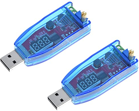 TECNOULAB 2 Stück USB-Potentiometer Step Down Buck-Boost Converter 5V auf 1-24V LED DC-DC