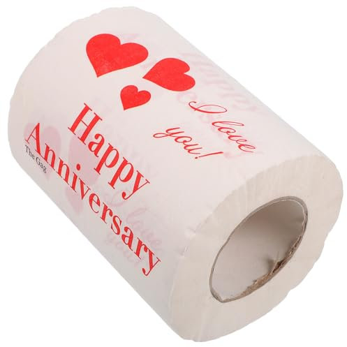 JECOMPRIS 1 Rolle Taschentücher Zum Valentinstag Zum Liebesherz-toilettenpapier Rotes Toilettenpapier Lustige Seidenservietten Sanft Frischholz-zellstoffpapier Rollenpapier