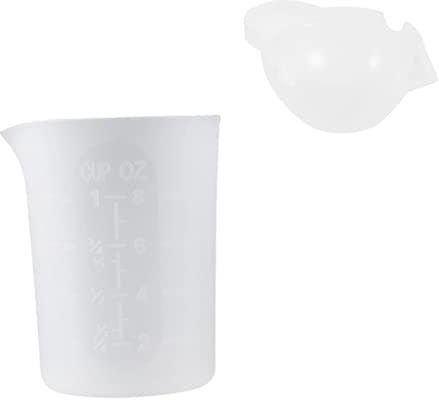 OKUMEYR 2pcs Silicone Measuring Cup Hand Made Crafts Epoxy Cups DIY Glue Mixing Cups Disposable Measurement Cup Measuring Jugs Nonstick Measuring Cups Manual Container Silica Gel