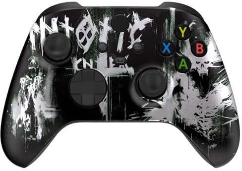 eXtremeRate Front Gehäuse Case für Xbox Series X/S Controller, DIY-Ersatz Frontplatte Hülle Skin Shell Cover Set für Xbox Core Controller Model 1914(Einbruch der Dunkelheit)-KEIN Gamepad
