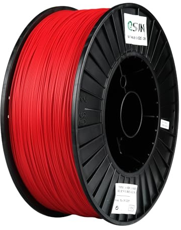 eSUN PLA+ Filament 1.75mm 3KG Spool,Enhanced Toughness, Fire Engine Red | Dimensional Accuracy +/- 0.03mm, 1.75mm 3D Printer Filament for 3D Printers