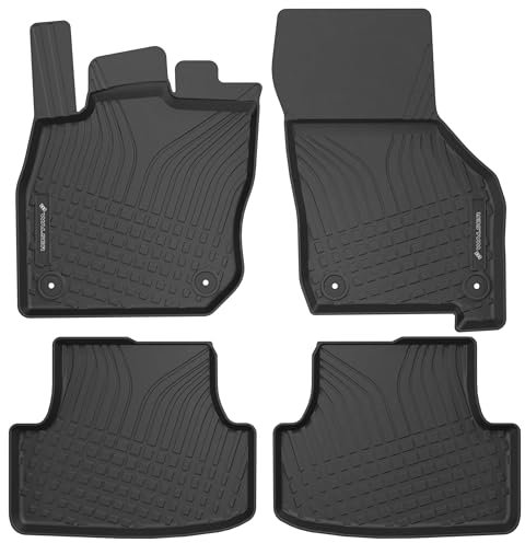 WALSER Premium Fussmatten Auto für VW Golf VIII Mild-Hybrid 2019-Heute, 100% passgenaue Gummimatten Auto - Made in EU, robuste Fußmatten Auto, Auto Fußmatten