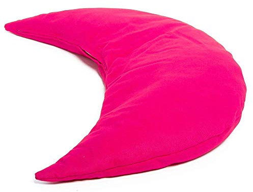 Mond 50cm Das Halbmond Kissen mit EPS-Perlen pink | kleines Schlafkissen, Reise- Kopfkissen, Kuschelkissen, Lesekissen