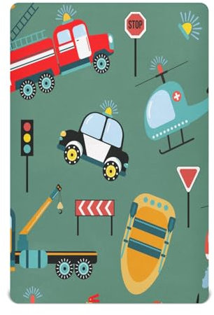 Bettlaken für Babybett, Auto, Transport, LKW, Kinderbett, dehnbar, tragbar, atmungsaktiv, weich, für Mädchen und Jungen