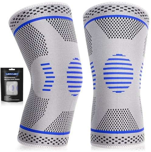 2 Pezzi Ginocchiera Ortopedica, Tutore Ginocchio per Uomo/Donna, Manicotto di compressione, Supporto per Menisco, Dolore alle Articolazioni, Lesioni dei Legamenti, XXL, Grigio