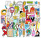 50 Stück Einschulung Sticker, Cartoon Briefpapier Graffiti Aufkleber, Kinder Wasserfest Sticker, für Schuleinführung Schultag Dekoration Junge Mädchen Aufkleber