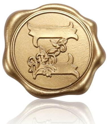 50 Stück Wachssiegel Aufkleber, Selbstklebende Wachsaufkleber Goldene Selbstklebende Wachssiegel Einladungs und Umschlagsiegelaufkleber für Hochzeiten Weihnachtsfeiern (Z)