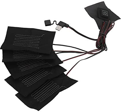 5-in-1 Elektrische Weste, Stoff-Heizkissen, 3 Gänge, Temperaturverstellbar, USB-Heizkissen, Wasserdichtes Verbundfaser-Heizkissen
