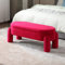 chairus Samt Sitzhocker mit Stauraum Polsterbank mit Beinen Sitztruhe Sitzhocker für Flur Schlafzimmer Wohnzimmer (Rosa Rot)