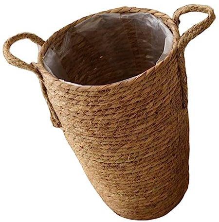 ORFOFE Handgefertigter Runder Pflanzenkorb Aus Rattan Eleganter Blumentopf Für Moderne Wohnräume Für Sukkulenten Und Trockenblumen Skandinavisches Design Dekorativer Pflanztopf Für