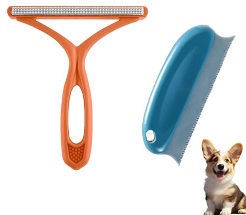 2 Stück Tierhaarentferner, Tragbarer Fusselrasierer, Katzenhaarentferner Fusselbürste, Kleiderbürste Fusselentferner, Hundehaare Entfernen für Sweater Woven Coat, Teppich, Sofa, Strick