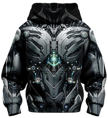 sanatty Kapuzenpullover mit 3D-Druck, für Teenager, Jungen, Kinder, grafischer Druck, Sweatshirt, Pullover, 6–16 Jahre, mit Taschen