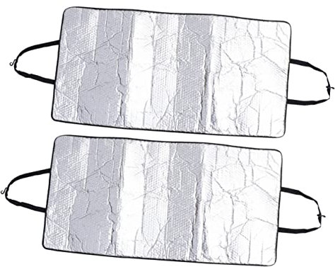 JEWEDECO 2 Stück Silberne Aluminiumfolie Klimaanlagenabdeckungen mit Elastischem Band Isolierend und Leicht zu Reinigen für Außenbereich Schutz